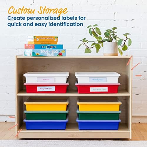 ECR4Kids Letter Size Tray Organizer with Lid, Small, 10-Piece, Assorted - Image 4