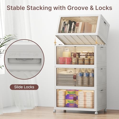 UAMFURI Stackable Storage Bins with Lids, 192QT Lockable Storage Cabinet - Image 4