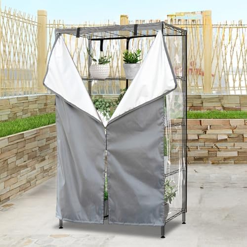 okcool Waterproof Shelf Cover,600D Heavy Duty Wire Shelving Unit Cover,Three Side See Through Panel Clearly Visible (Fits 60" Wx24 Dx72 H Shelves) - Image 7