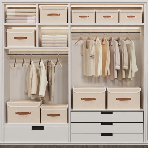 Yawinhe Storage Bins with Lids,Beige,17.7x11.8x11.8in,3-Pack - Image 2
