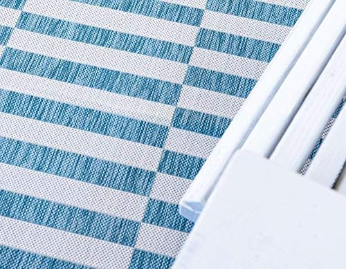 Unique Loom Outdoor Striped Collection Area Rug - Striped (6' 1" x 9' Rectangle, Light Aqua/Ivory) - Image 4