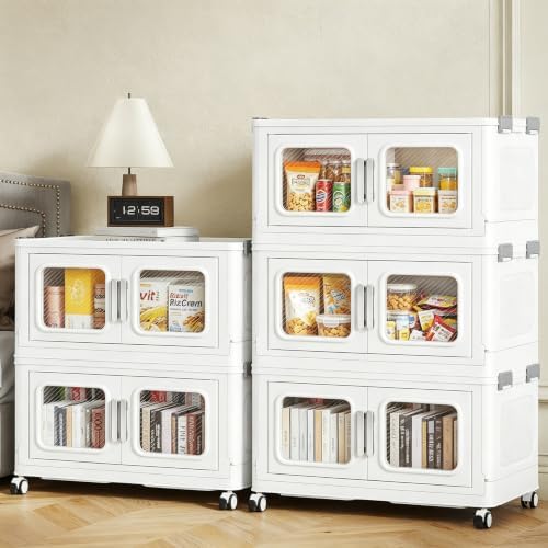 BROVIEW 300 Qt/75 Gal Stackable Storage Bins with Lids, 5 Pack, White by BROVIEW-EnjoytheArtofLife