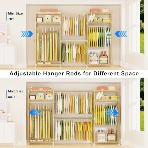 Ulif E1 Heavy Duty Closet Garment Rack, 6 Tiers Adjustable Clothing Storage - Image 3