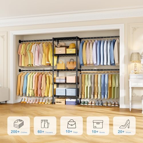 Ulif M2 Wall Mounted Closet System, Black Clothes Rack Mount onto the Wall - Image 3