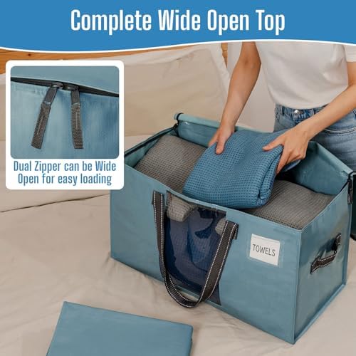 VENO Moving Bags, Wide Open Top, Clear Window, Light Blue, 10 Pack - Image 2