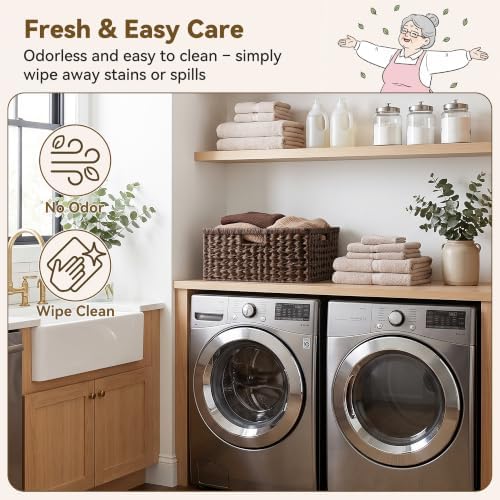 GRANNY SAYS Large Wicker Basket, Decorative Woven Basket for Storage, Waterproof Storage Basket Organizer, Wicker Storage Basket for Organizing, Brown Basket, 1-Pack - Image 3