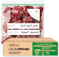 BEIDOU-PAC 2 Gallon Large Food Storage Freezer Bags, 250 Count | Double Zipper |13" * 15", Freshness Easy Open Reclosable Clear Plastic Bags by BEIDOU-PAC