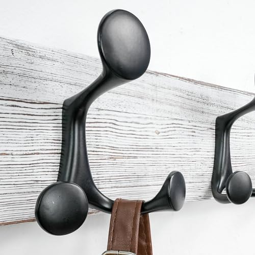 SKOLOO 24-Inch Wood Coat Rack Wall Mount with 5 Triple Hooks - Ideal for Family Entrances, Classrooms, and Pet Supplies Storage - Perfect Coat Hooks for Wall,Distressed White Wash - Image 5