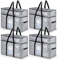 TAILI 2 Tier Moving Bags,4 Pack Silver Storage Bags with Visible Window by TAILI
