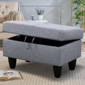 28.5'' Ottoman with Storage, Linen Ottoman Foot Rest for Living Room Upholstered Footstool, Perfect Storage Ottoman Bench Bag Floor Chair for Bedroom or Entryway, Grey by SumKeaVideoSewerCameraSystem