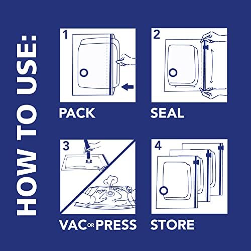 Hefty Super Starter Kit 5L, 3XL, 1XL Cube, and 1 Jumbo Bag, Reusable and Water resistant Vacuum Storage Bags, Total of 10 Bags + Hand Pump - Image 4