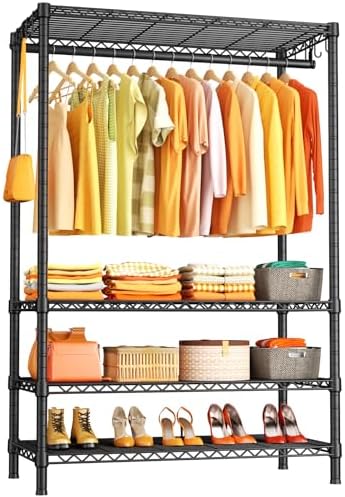 Ulif H4 Plus Portable Closets, 4-Tier Clothes Garment Rack for Bedroom by Ulif