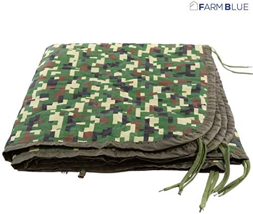 Farm Blue One of a Kind Digital Jungle Camo Army Blanket - Woobie Blanket Poncho Liner - Perfect Gear for Picnic, Hiking, or Car – Unique Custom Camo, Military Camping Blanket - Image 5