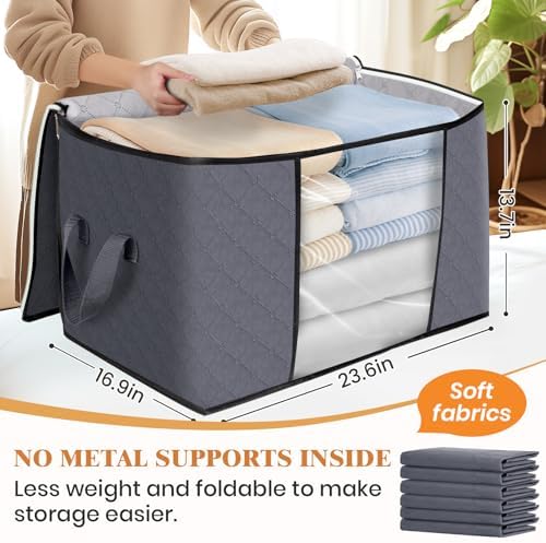 Fab totes 90L Clothes Storage, Foldable Thick Fabric Blanket Storage Bags - Image 2