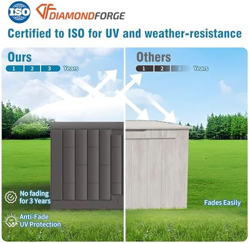 Outdoor Storage Box, 60 Gallon Waterproof Deck Box, Lockable Storage Container, Built-in Reinforcing Metal Rod Outside Resin Bin for Patio, Garden, Poolside and Garage - Image 3