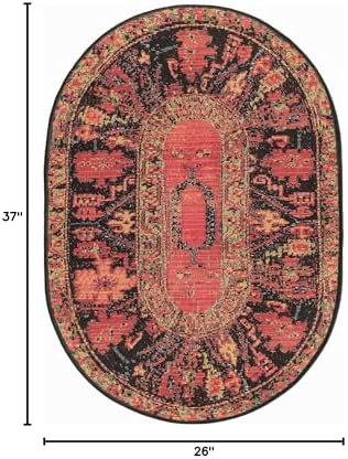 Unique Loom Outdoor Tribal Collection Area Rug - Quepos (2' 2" x 3' 1" Oval Multi/Black) - Image 2