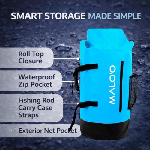 Malo’o 45L Waterproof Dry Bag Backpack – Heavy Duty Roll Top Fishing & Beach Backpack, IPX6 Water Resistant Gear Bag for Kayaking, Camping, Surf, Travel & Outdoor Adventure - Image 5