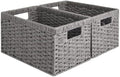 StorageWorks Wicker Storage Baskets, Gray Baskets for Storage, 2-Pack by StorageWorks