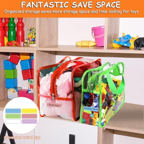 6 Colors Large, XL, XXL Toy Storage Bags with Labels Clear Toy Organizer - Image 6