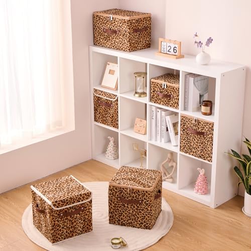 4PCS Storage Cubes with Zipper Lid 11 Inch Decorative Bins Boxes - Image 7