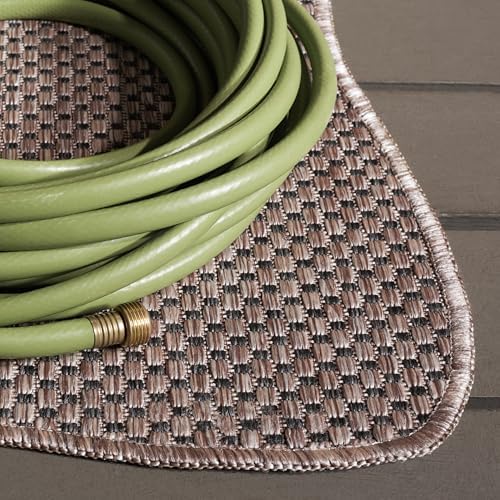 SAFAVIEH Washable Rug Outdoor Courtyard Collection - 7'10" Square, Natural & Black, Non-Shedding & Easy Cleaning, Ideal for Patio, Backyard, Mudroom (CY8521-37312) - Image 3