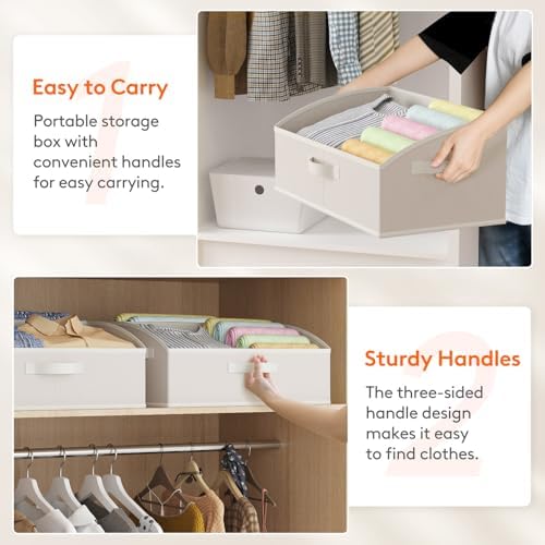 Lifewit Trapezoid Closet Storage Bin for Shelf, 6 Packs 23L, White - Image 4