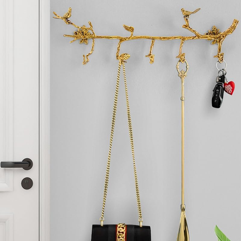 Brass Hanger Wall Mounted Long, 6 Hooks for Hanging Jackets, 20 inch Hook Rack, Hook Rail, Hanger Wall Mounted, Used for Clothes, Jackets, Hats, Gold - Image 3