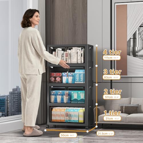 UAMFURI Stackable Storage Bins, 220QT Collapsible Drawers with 1 Lid - Image 2