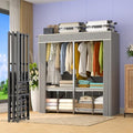 Premium Strong Heavy Duty Clothes Rack with Cover, 95% Assembled Freestanding Fordable Clothing Racks for Hanging Clothes, 71" Lx71 H,Black by Caulitar