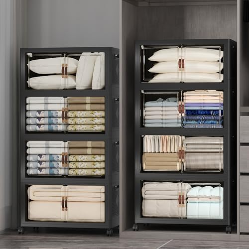 UAMFURI Stackable Storage Bins, 1440QT Collapsible Drawers with 2 Lids by UAMFURIDirect
