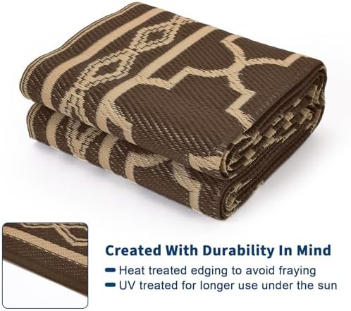 GAOMON Outdoor Rug 9x12 ft Waterproof Reversible Patio Rug - Image 7