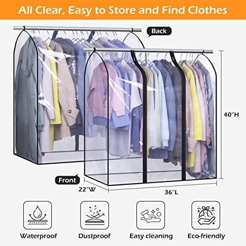MISSLO 1 Pack 40" Garment Cover + 3 Pack 60" Garment Bags - Image 2
