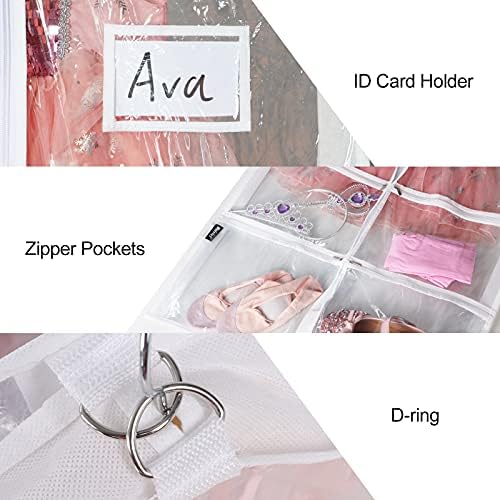Univivi 40 Inch Dance Costume Garment Bags for Dancers, Clear, 6 Pack - Image 3