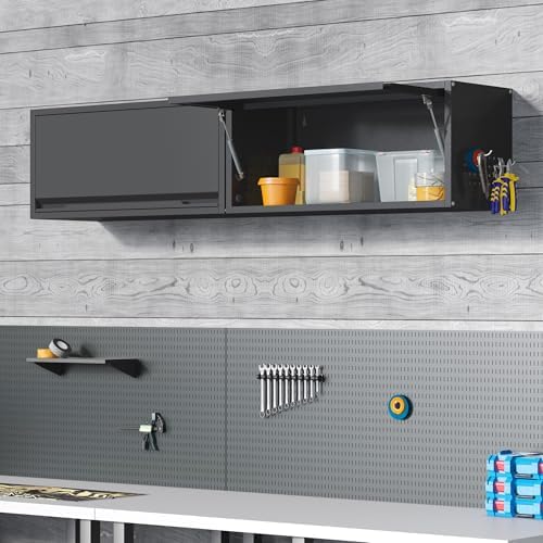 Coolsun Metal Wall Cabinet, 12.6" H Garage Wall Cabinet with Up-Flip Door - Image 2