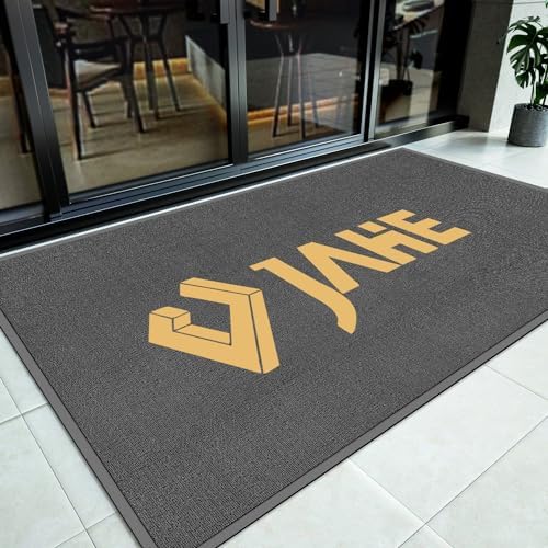 Personalized Rugs, Custom Commercial Grade 3 x 6ft Anti-Skid Rubber Backing Entrance Doormats for Business/Entryway Carpets Logo Text Customizable Welcome Outdoor Entry Mats for Home Garden by Custom