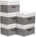 Yawinhe Collapsible Storage Bins,White/Grey,13.0x9.0x7.9in,5-Pack by Yawinhe