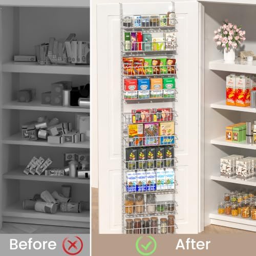 ElegantArray 10-Tier Pantry Door Organizer, Light Gray - Image 5