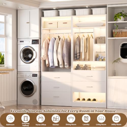 Besiost Closet Systems with 5 Drawers, Closet Organizer System - Image 4