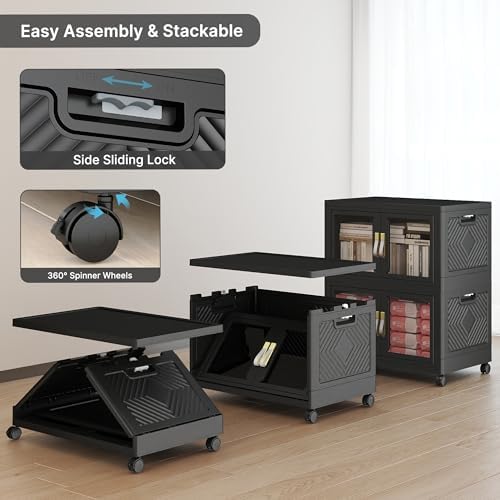 UAMFURI Stackable Storage Bins with Lids, 240QT Extra Large Storage Cabinet - Image 4