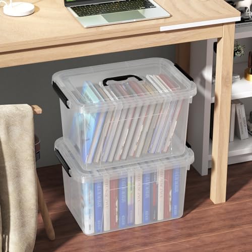4 Packs 18 Quart Clear Plastic Storage Latching Bins with Handles - Image 7