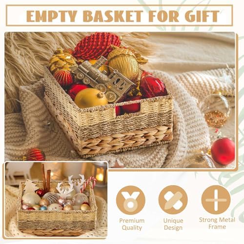 Suzile 4 Pack Wicker Storage Baskets, Water Hyacinth Seagrass, L M S - Image 4
