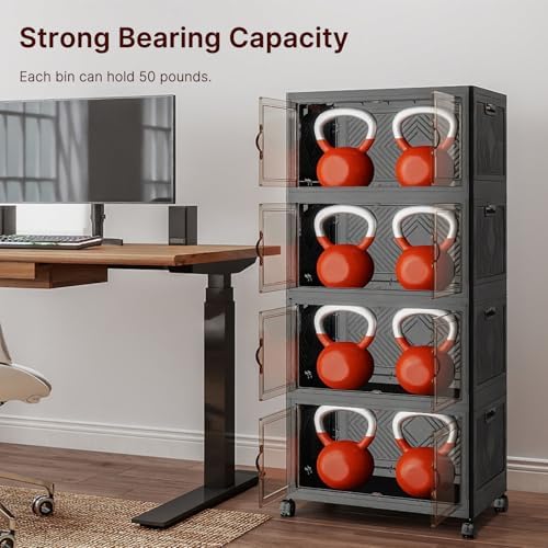 UAMFURI Stackable Storage Bins, 275QT Collapsible Drawers with 1 Lid - Image 6