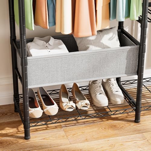 Golpart Heavy Duty Clothes Rack Metal Wardrobe with Adjustable Wire Shelves - Image 6