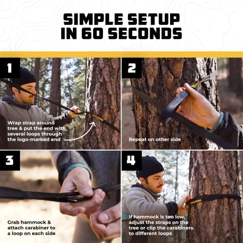 Wise Owl Outfitters Camping Hammock – up to 500lbs Portable Hammock with Tree Straps - Travel, Backpacking, Hiking, Outdoors Camping Gear - Single or Double - Image 5