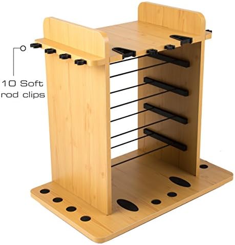 Rush Creek Creations Fishing Rod Holder for 14 Saltwater/Freshwater Rods, Fishing Pole Holder w/ up to 4 Fishing Gear Tackle Box Storage for Garage Organization/Boat Storage for Fishing Accessories - Image 4