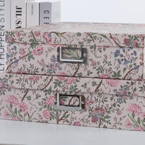Soul & Lane - Nesting Floral Photo Storage Boxes with Lids, Set of 3 - Image 3