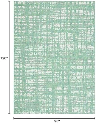 SAFAVIEH Courtyard Collection 8' x 10' Green Blue/Ivory CY8451 Indoor/ Outdoor Waterproof Easy Cleaning Patio Backyard Mudroom Area Rug - Image 2
