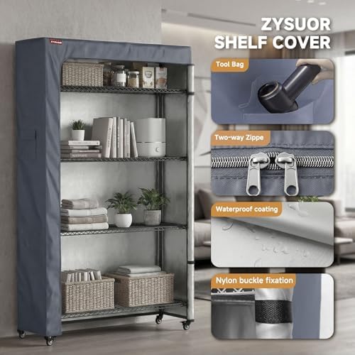 Shelf Cover for Storage Shelving Unit, Fits 36" W x 14" D x 54" H - Image 5