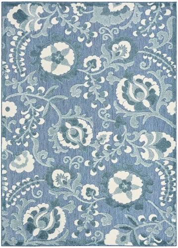 Nourison Home Aloha Blue 5'3" x 7'5" Area Rug - Easy Clean, Non Shedding, Bed Room, Living Room, Dining Room, Kitchen (5' x 8') - Image 5