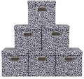 ANMINY Leopard Cheetah Print Storage Cubes Bins with Lids, 11Inch 6PCS by ANMINY